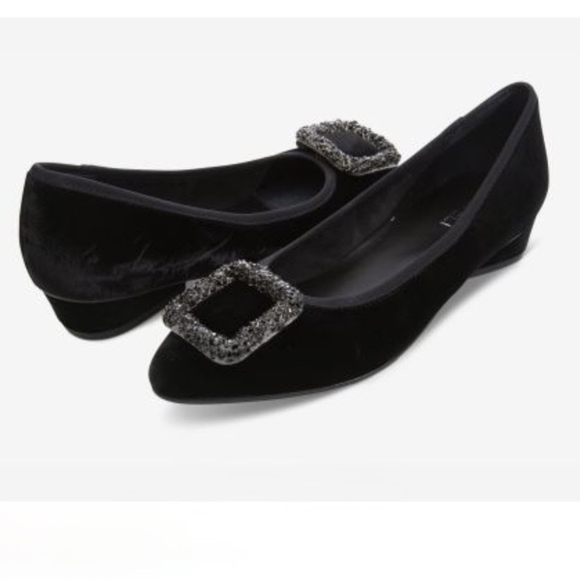 VANELI Fran Black Velvet Low Heel  Size 7.5M NEW